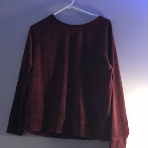 maroon velvet sweatshirt